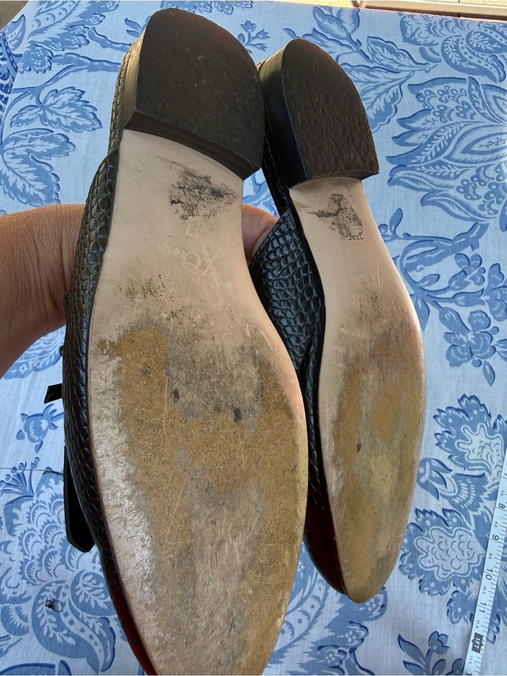 J Crew Womens Croc Embossed Leather Mules Size 7 Black Office Luxury Shoes - Picture 4 of 7
